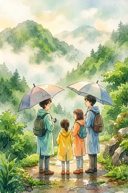雨の日の 山の 旅行 封面